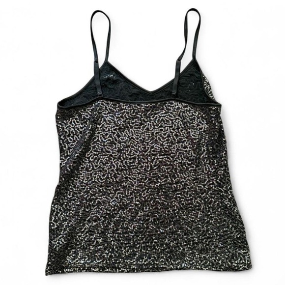 Y2K Express Sequin Crop Top | Black Party Cami | Coquette Glam Small - Picture 4 of 5